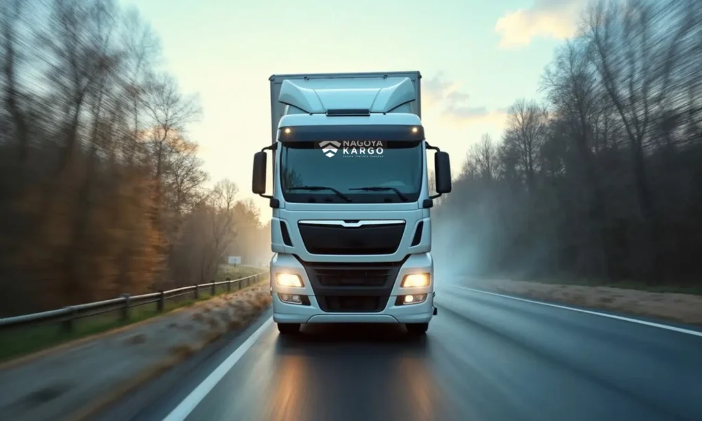 mengirim menggunakan truk trailer